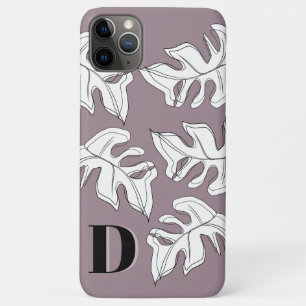 Capa Para iPhone 11 Pro Max Monstera Preto Branco Botânico Casamento