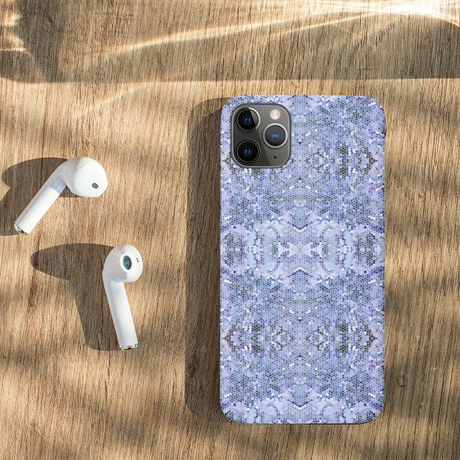Capa Para iPhone 11 Pro Max Mosaico azul-gelo elegante, moderno (Criador carregado)