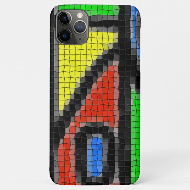 Capa Para iPhone 11 Pro Max Mosaico feito à mão, arte moderna. (Verso)