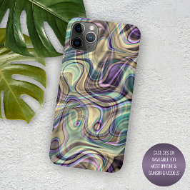 Capa Para iPhone 11 Pro Max Motivo de Arte com Redemoinhos de Mármore Moderno 