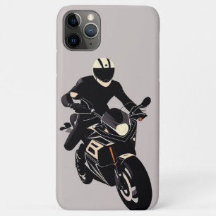 Capa Para iPhone 11 Pro Max Motociclista de moto esportiva abstrata em minimal