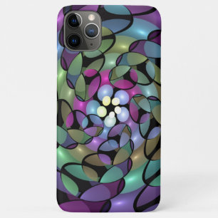 Capa Para iPhone 11 Pro Max Movimentos Coloridos Abstrato Trippy Fractal Art
