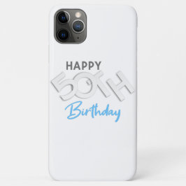 Capa Para iPhone 11 Pro Max Na moda Happy 50th Birthday Typografia