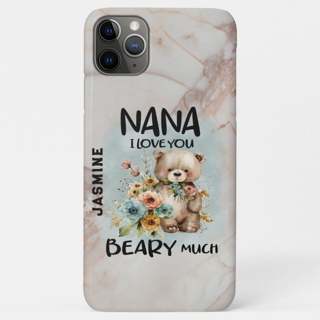 Capa Para iPhone 11 Pro Max Nana I Love You Beary Muita - Nome Personalizado (Verso)