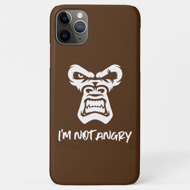 Capa Para iPhone 11 Pro Max Não estou zangado, o macaco (Verso)