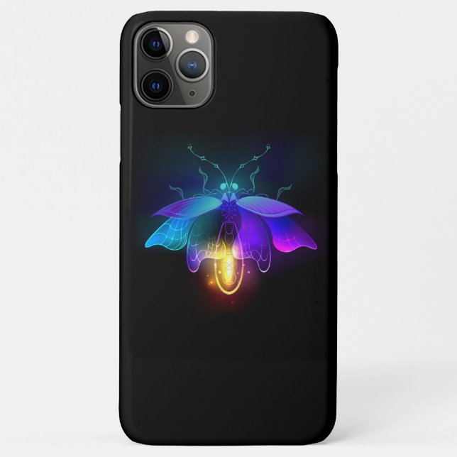 Capa Para iPhone 11 Pro Max Neon Firefly a preto (Verso)