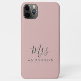 Capa Para iPhone 11 Pro Max O Futuro da Sra. Chic Script Bride Silver Rosa