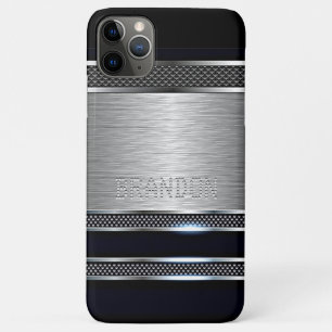 Capa Para iPhone 11 Pro Max O metal brilhante do falso moderno feito sob