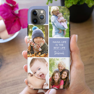 Capa Para iPhone 11 Pro Max O personalizado 4 fotos Nana Life é o azul Best L