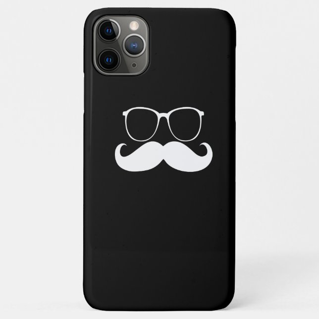 Capa Para iPhone 11 Pro Max Óculos Engraçados de bigode (Verso)