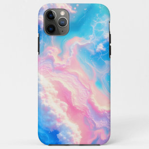 Capa Para iPhone 11 Pro Max Ondas do Oceano Azul Mar de Verão Rosa Turquesa