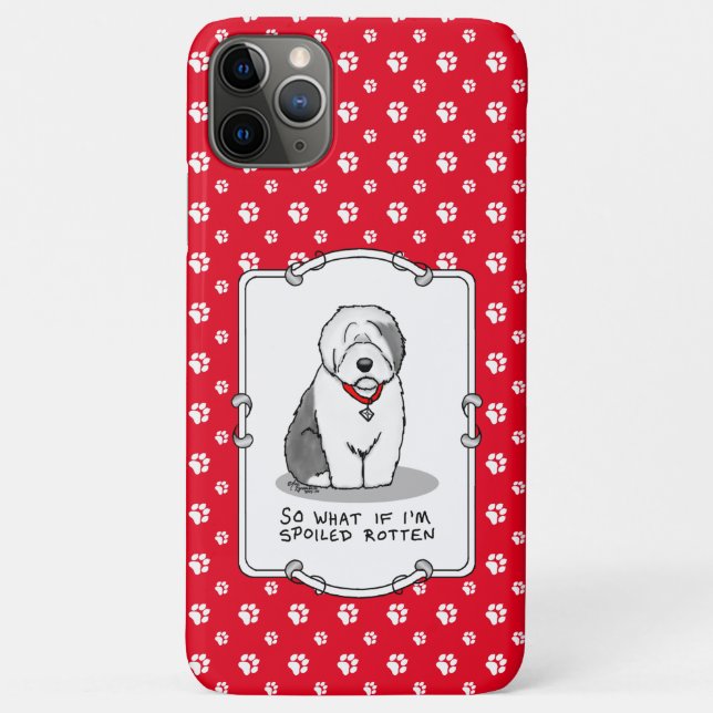 Capa Para iPhone 11 Pro Max Ovino Inglês (Cinza 1) Raiva Encharcado (Verso)