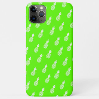 Capa Para iPhone 11 Pro Max Padrão de abacaxi bonito em diversão verde limão j