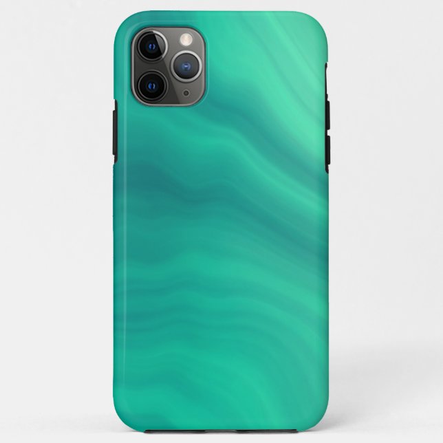 Capa Para iPhone 11 Pro Max Padrão de Abstrato Verde Turquesa (Verso)