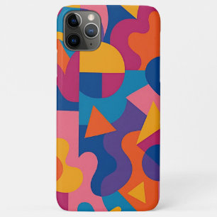 Capa Para iPhone 11 Pro Max Padrão de Arte Amorfo Colorido de Formas Amorfas