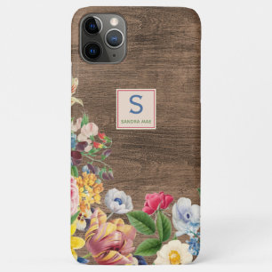Capa Para iPhone 11 Pro Max Padrão de Arte de Buquês Florais Coloridos