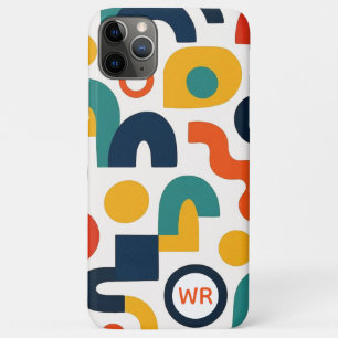 Capa Para iPhone 11 Pro Max Padrão de Arte de Formas Amorfas Coloridas Funky