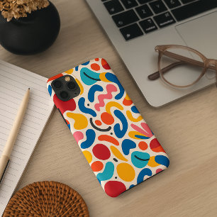 Capa Para iPhone 11 Pro Max Padrão de Arte de Formas Amorfas Funky Coloridas