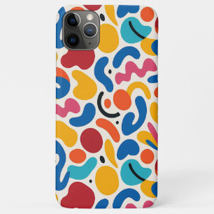 Capa Para iPhone 11 Pro Max Padrão de Arte de Formas Amorfos Coloridos e Diver