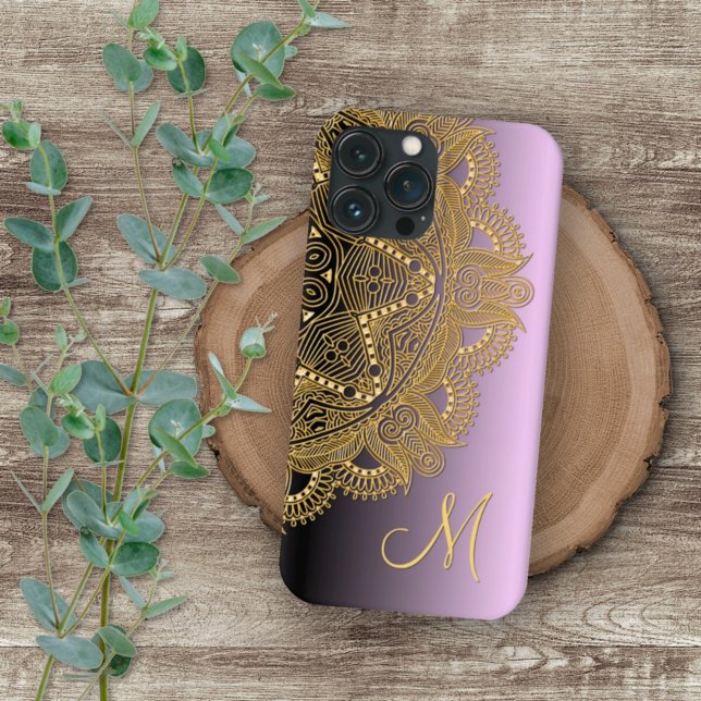 Capa Para iPhone 11 Pro Max Padrão De Arte De Mandala Dourado Personalizado Em (Criador carregado)
