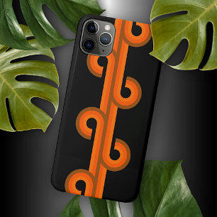 Capa Para iPhone 11 Pro Max Padrão de Arte Fino de Fusão de Curls de Onda de A