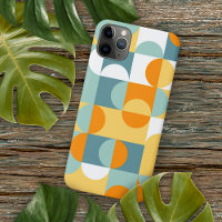 Padrão de Arte Retroativa Verde Azul-Teal Laranja
