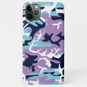 Capa Para iPhone 11 Pro Max Padrão de Camo - Marinho azul roxo Branco