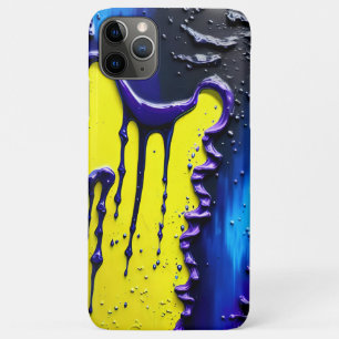 Capa Para iPhone 11 Pro Max Padrão de diversão do pinto púrpura azul texturiza