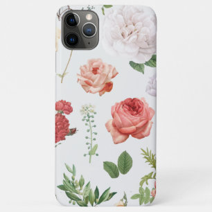 Capa Para iPhone 11 Pro Max Padrão de Flor, Rosa
