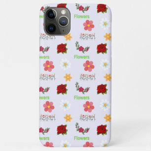 Capa Para iPhone 11 Pro Max Padrão de flores em cinza