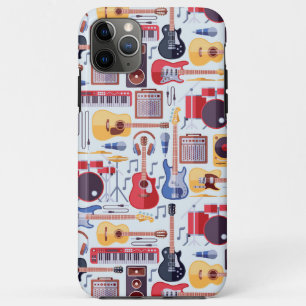 Capa Para iPhone 11 Pro Max Padrão de instrumentos musicais coloridos (todos o