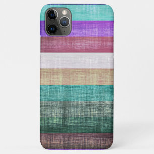 Capa Para iPhone 11 Pro Max Padrão de Listras Coloridas Vintage