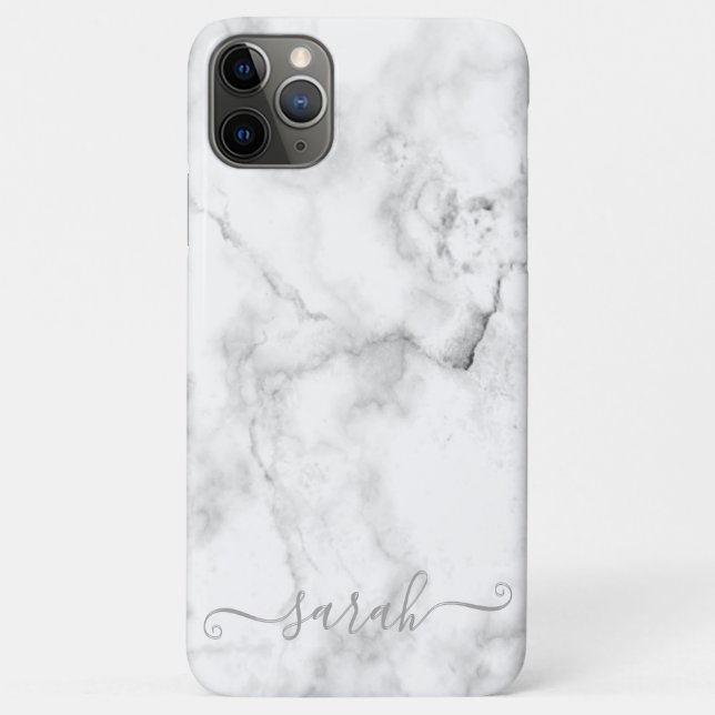 Capa Para iPhone 11 Pro Max Padrão de mármore branco modelo (Verso)