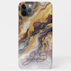 Capa Para iPhone 11 Pro Max Padrão de mármore Dourado de Cinza Preta Roxo Pers