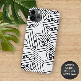 Capa Para iPhone 11 Pro Max Padrão de placa de circuito de computador retrô pr
