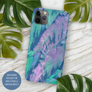 Capa Para iPhone 11 Pro Max Padrão de Shell de Abalone, Turquesa Rosa-Rosa-Ele