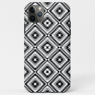 Capa Para iPhone 11 Pro Max Padrão de Símbolo Aztec Estilizado BW+Cinza