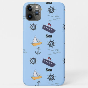 Capa Para iPhone 11 Pro Max Padrão do mar em azul