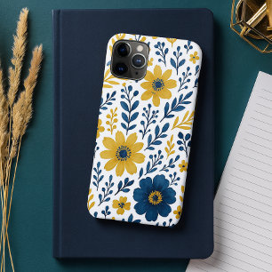 Capa Para iPhone 11 Pro Max Padrão Elegante de Arte Floral Étnica Mediterrânic