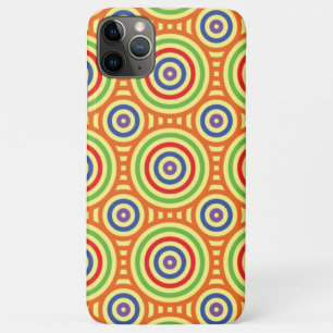Capa Para iPhone 11 Pro Max Padrão Geométrico Circular Retroativo dos anos 60.