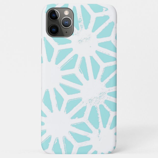 Capa Para iPhone 11 Pro Max Padrão geométrico de turquesa (Verso)