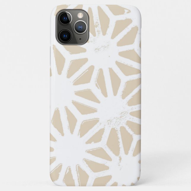 Capa Para iPhone 11 Pro Max Padrão geométrico do bege (Verso)