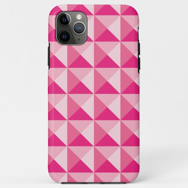 Capa Para iPhone 11 Pro Max Padrão Geométrico Rosa (Verso)
