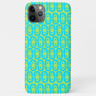 Capa Para iPhone 11 Pro Max Padrão Geométrico Turquesa e Verde Lima