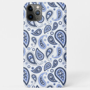 Capa Para iPhone 11 Pro Max Padrão Paisley Azul