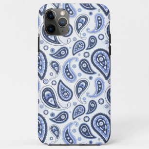 Capa Para iPhone 11 Pro Max Padrão Paisley Azul