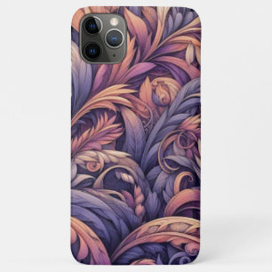 Capa Para iPhone 11 Pro Max Padrão Paisley Rosa Violeta Roxo Taupe Malva
