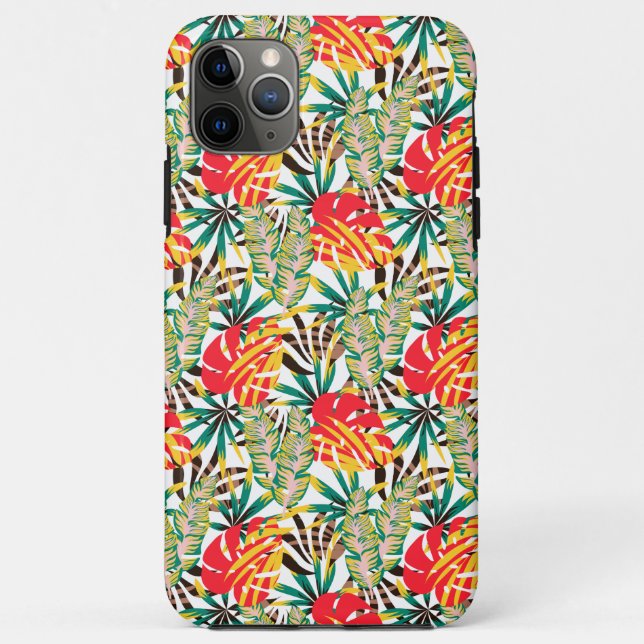 Capa Para iPhone 11 Pro Max Padrão tropical brilhante (Verso)