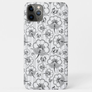 Capa Para iPhone 11 Pro Max Padrões de flores brancas e brancas, brancas, bran
