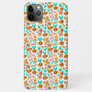 Capa Para iPhone 11 Pro Max Padrões de insetos coloridos fofos